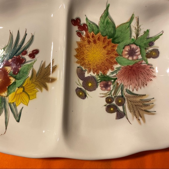 AUTUMN ~COLORED Porcelain Ceramic 2-sided DISH - Picture 9 of 14